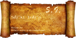 Sóki Irén névjegykártya